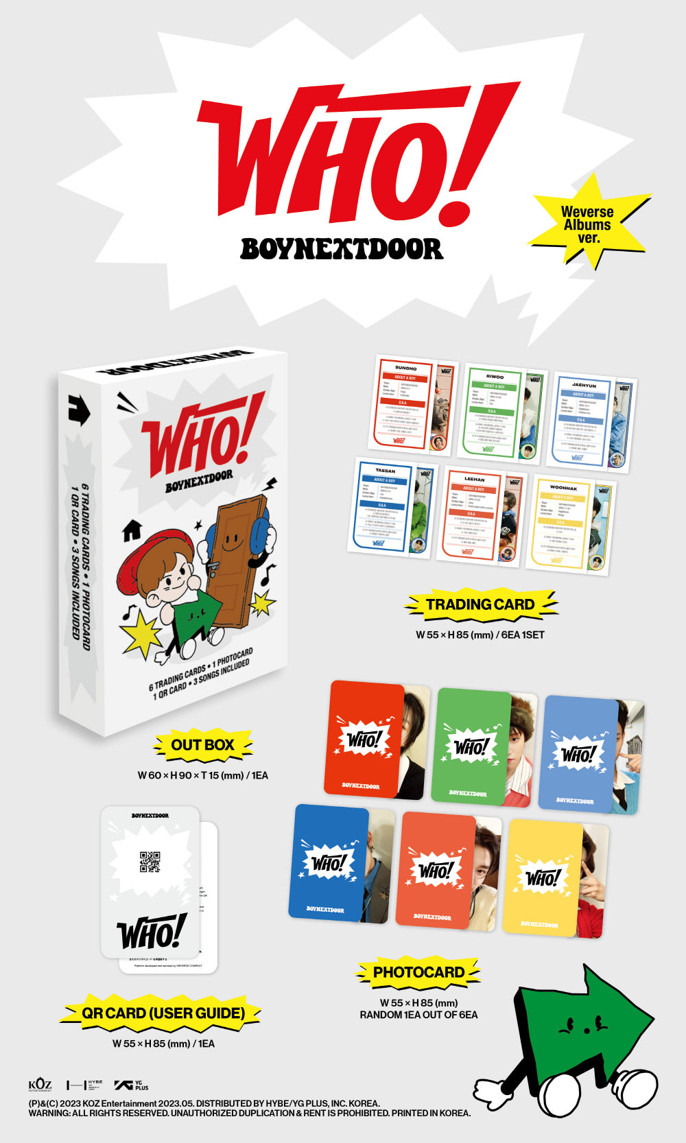 보이넥스트도어 (BOYNEXTDOOR) 1st Single Album - WHO! (Weverse Ver.)