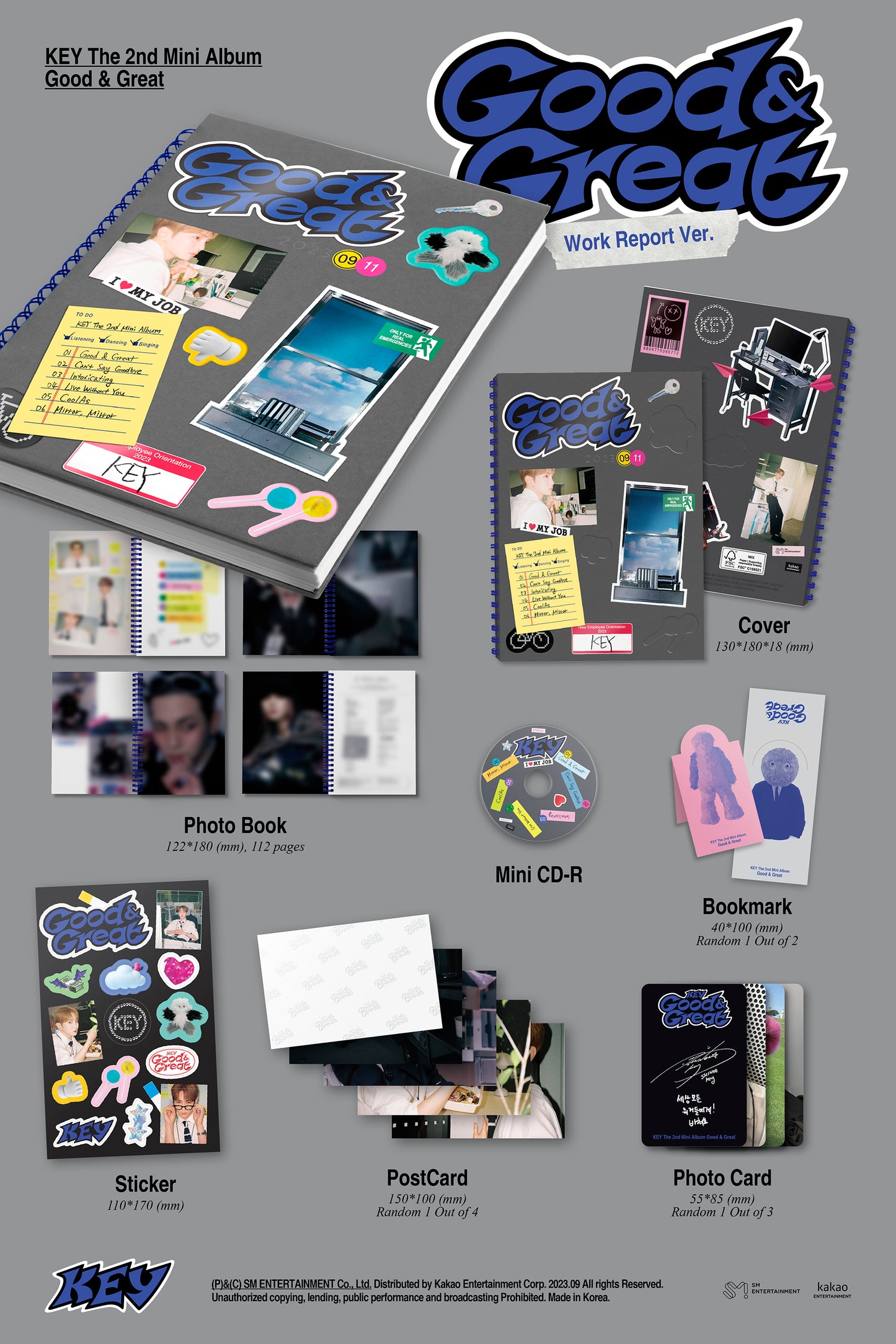 (KEY) 2nd Mini Album - Good & Great (Work Report Ver.)