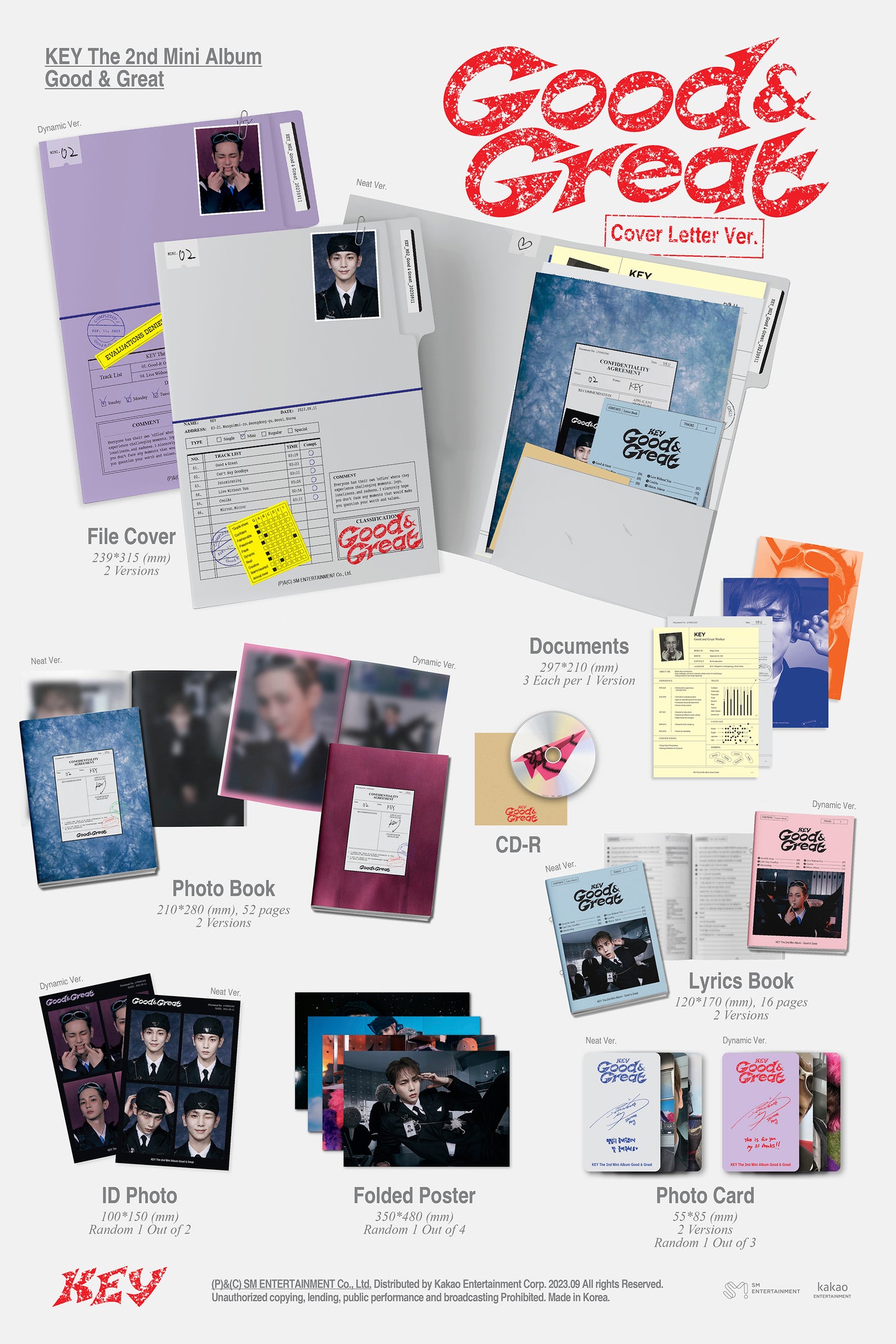 (KEY) 2nd Mini Album - Good & Great (Cover Letter Ver.)(RANDOM)