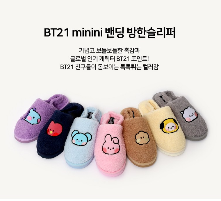 BT21 Slippers with an Elastic Strap (TATA,240mm)