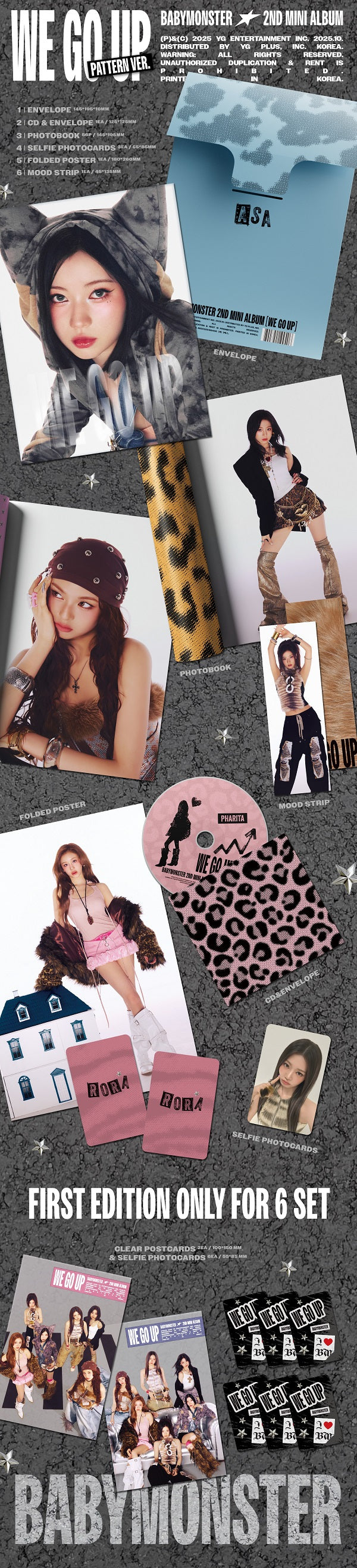 (BABYMONSTER) 2nd Mini Album - WE GO UP (PATTERN Ver.) (RANDOM)