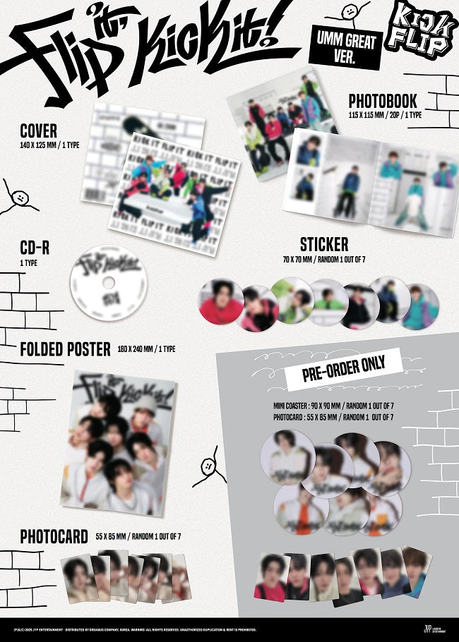 KickFlip (킥플립) 1st Mini Album - [Flip it, Kick it!]  (Umm Great ver.) (DIGIPACK ver)