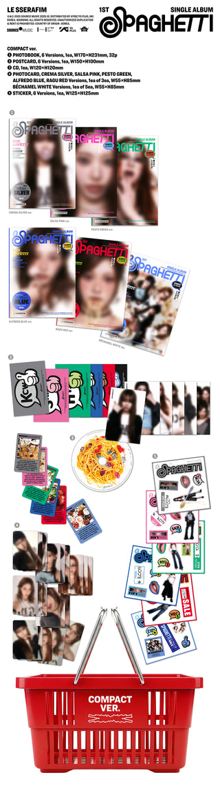 (LE SSERAFIM) ﻿1st Single Album - SPAGHETTI (﻿COMPACT ver.) (RANDOM)