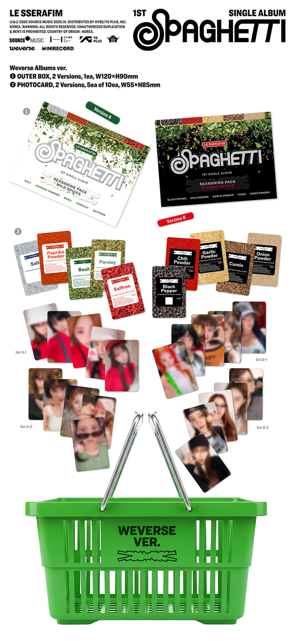(LE SSERAFIM) ﻿1st Single Album - SPAGHETTI (﻿﻿Weverse Albums ver.)