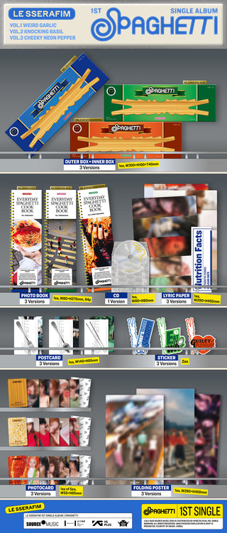 (LE SSERAFIM) ﻿1st Single Album - SPAGHETTI