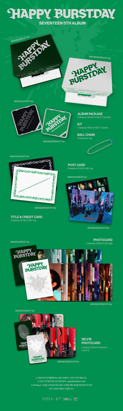 SEVENTEEN (세븐틴) 5th Album - ﻿HAPPY BURSTDAY (KiT Ver.)