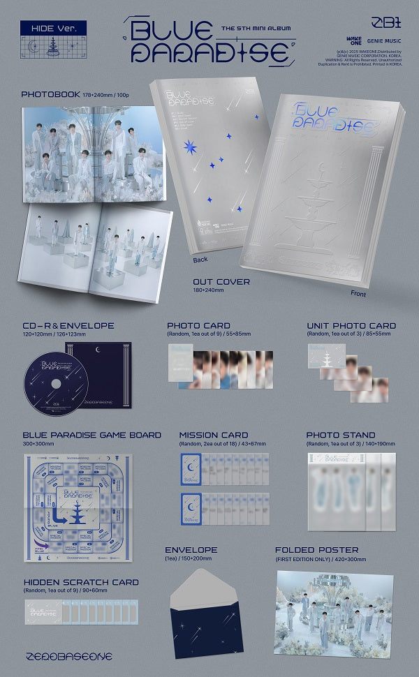 ZEROBASEONE (제로베이스원) 5th Mini Album - [BLUE PARADISE] (SEEK ver. / HIDE ver.)