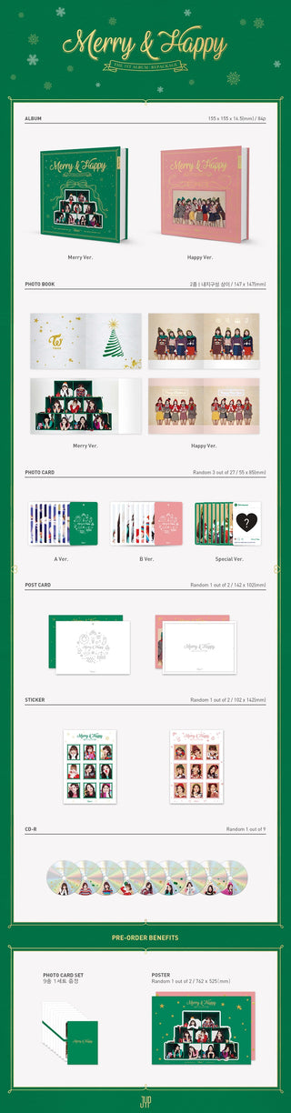 (TWICE) 1ST - Repackage (Merry & Happy VER)(RANDOM)