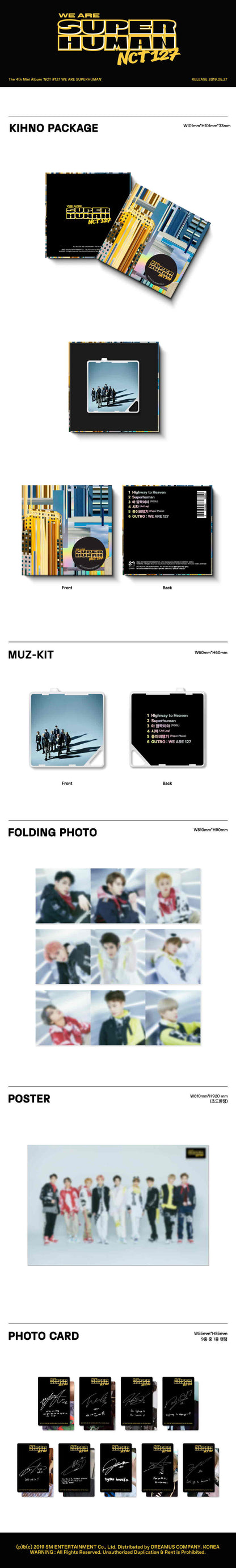NCT 127 (엔시티 127) 4th Mini Album - [NCT #127 WE ARE SUPERHUMAN] (KIHNO KIT ver.)