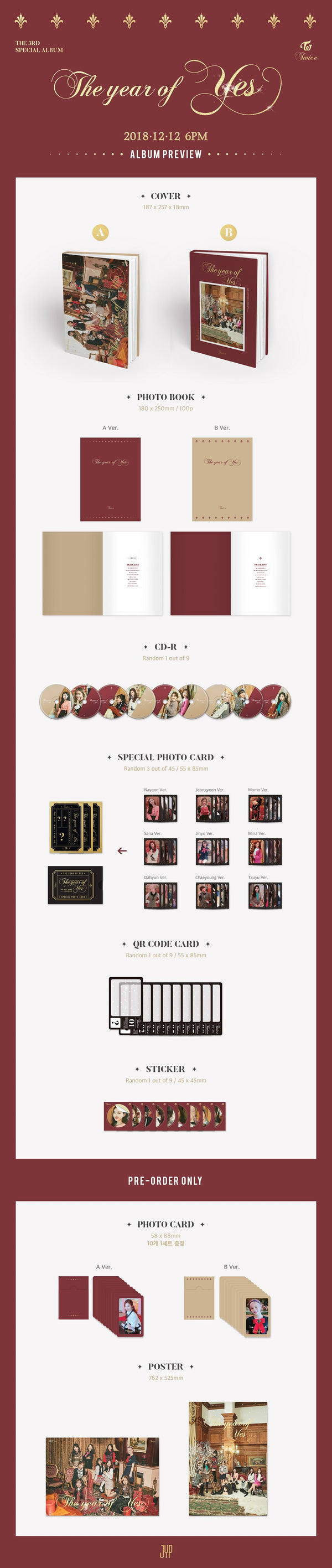 IN STOCK - (TWICE) - The 3rd Special Album :The Year Of Yes (A ver.B ver.)(RANDOMX)