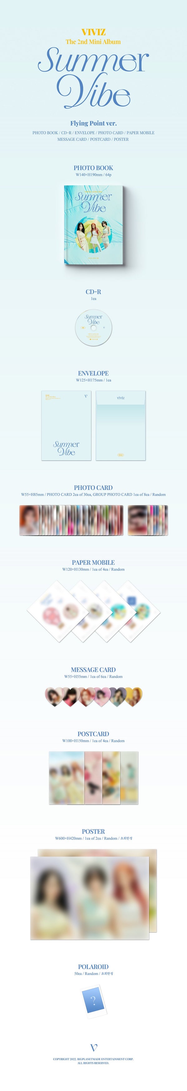 (VIVIZ) The 2nd Mini Album - Summer Vibe (Photobook) [Ready to Summer ver.][Flying Point ver. ](RANDOM)