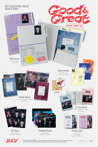 (KEY) 2nd Mini Album - ﻿Good & Great (Cover Letter Ver.)(RANDOM)