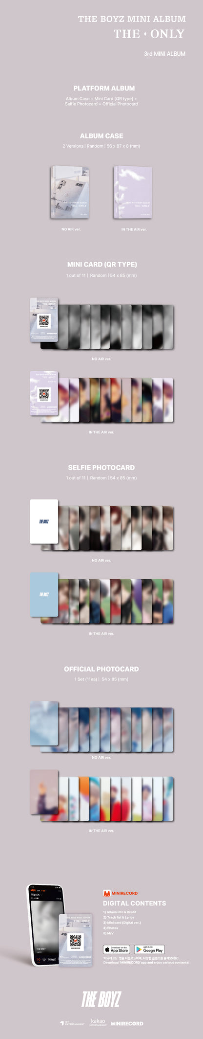 (THE BOYZ) 3rd MINI ALBUM THE ONLY Platform Ver.(IN THE AIR Ver.)