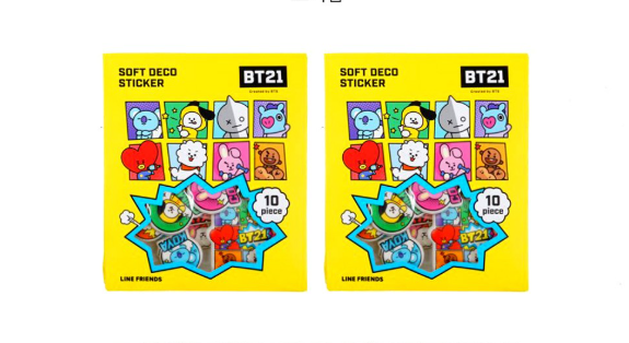 BT21 Embossed Flake Stickers – Comic Pop ⭐