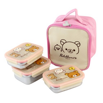 Rilakkuma Stainless Steel Happy 3-Tier Lunch Box