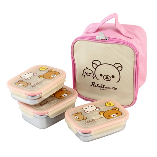 Rilakkuma Stainless Steel Happy 3-Tier Lunch Box