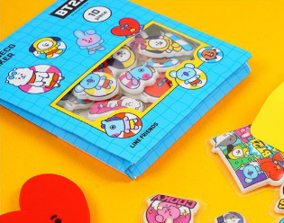 BT21 Embossed Flake Stickers – Summer ⭐