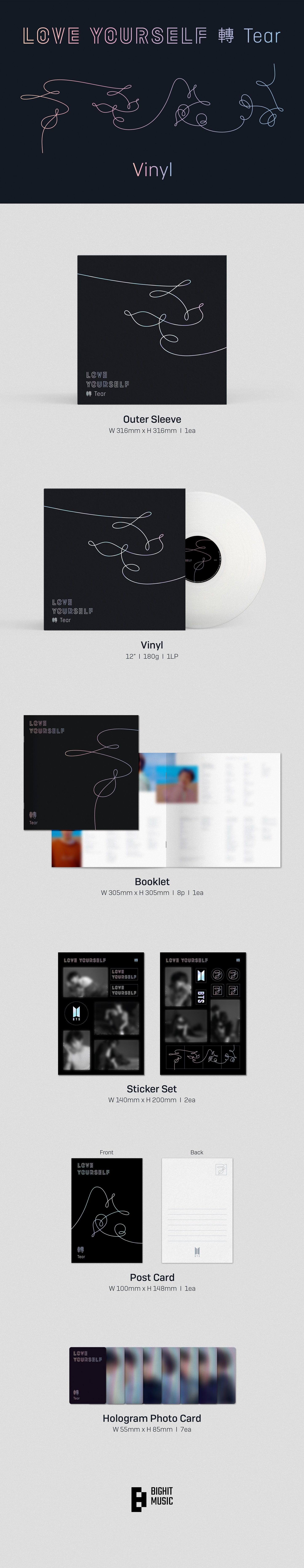 BTS (방탄소년단) 3rd Album - [LOVE YOURSELF 轉 ‘Tear’] (LP)(RANDOM)