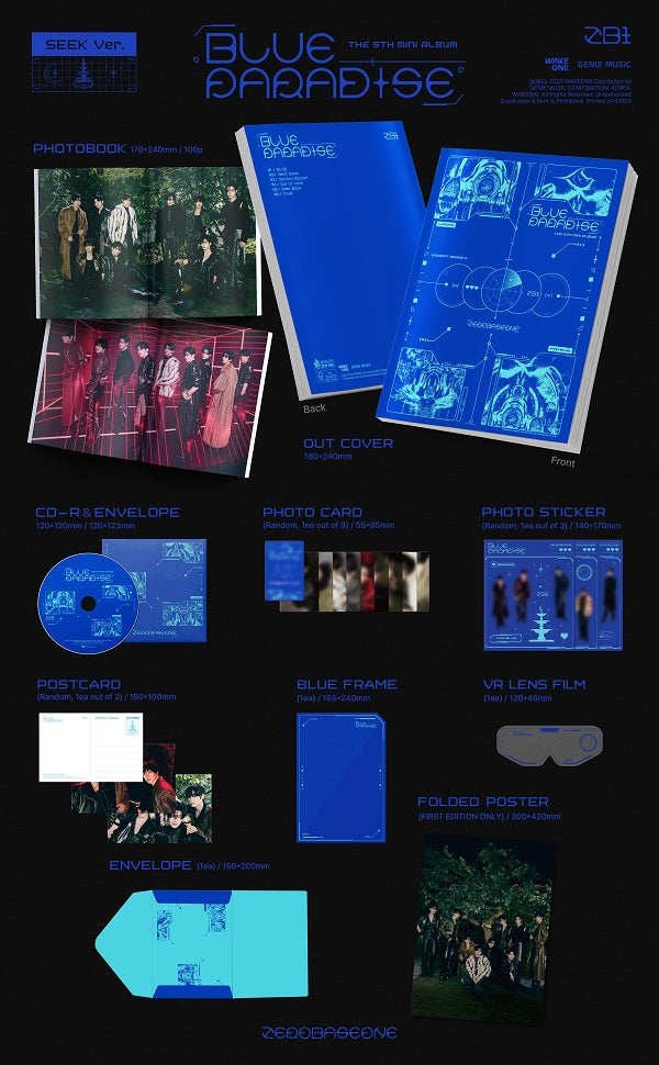 ZEROBASEONE (제로베이스원) 5th Mini Album - [BLUE PARADISE] (SEEK ver. / HIDE ver.)