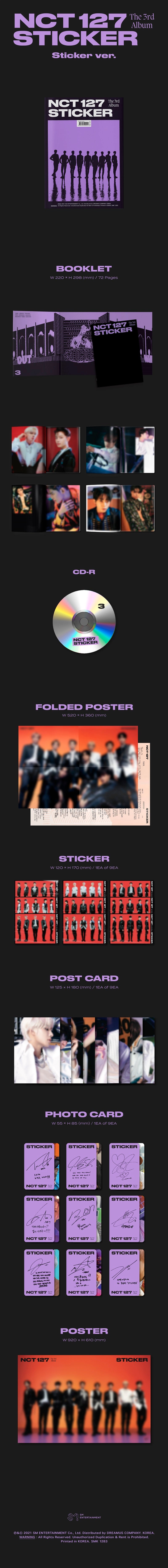 NCT 127 (엔시티 127) 3rd Album - [Sticker] (Sticker Ver.)