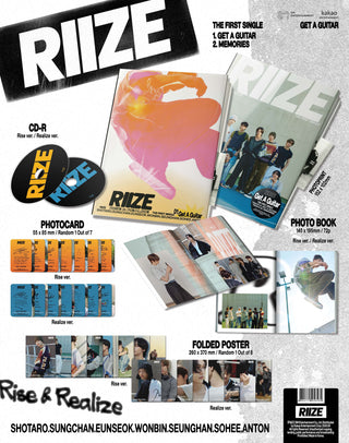 RIIZE (라이즈) 1st Single Album - Get A Guitar (Rise Ver, Realize Ver.)(RANDOM)